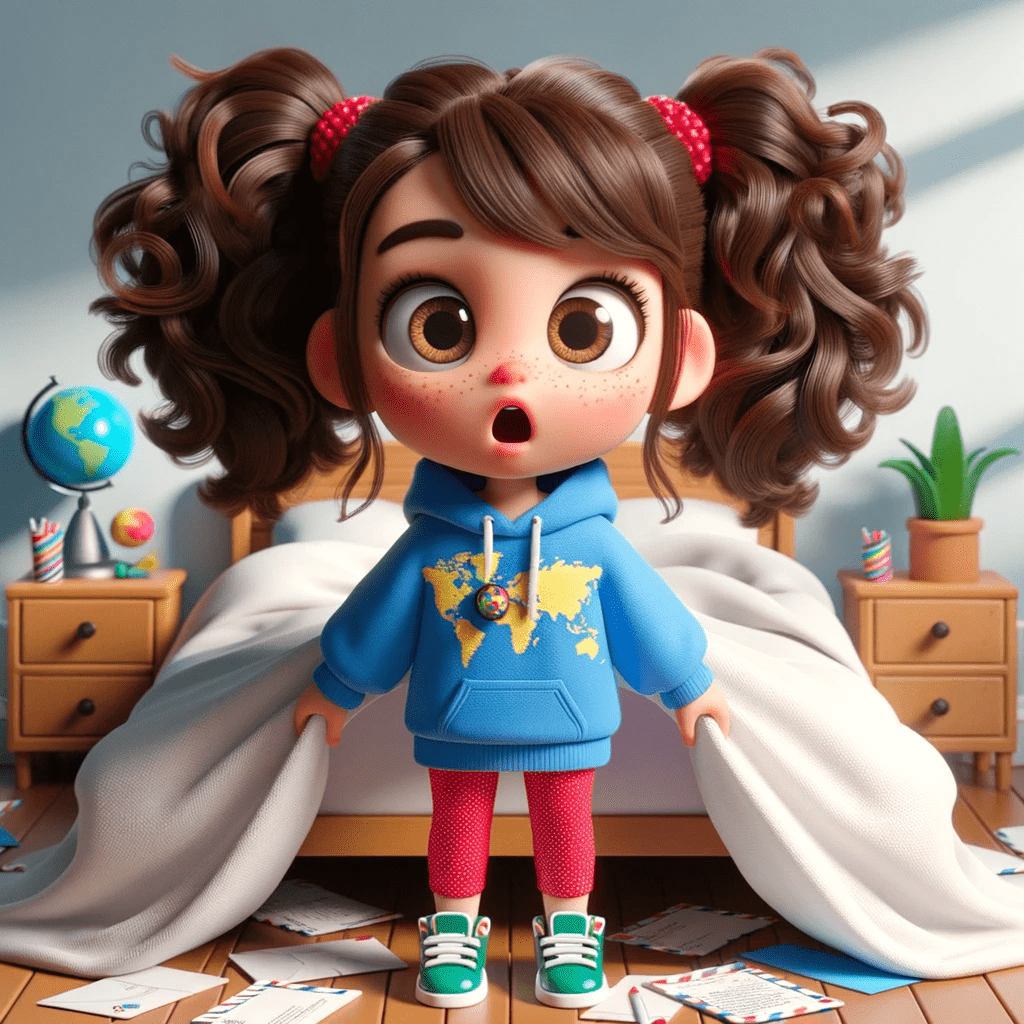 DALL·E-2023-10-18-19.32.46-In-a-3D-Chibi-art-style-Mia-is-in-her-bedroom-having-just-woken-up.-Her-distinct-features-including-medium-curly-brown-pigtails-hazel-eyes-wide-in.png